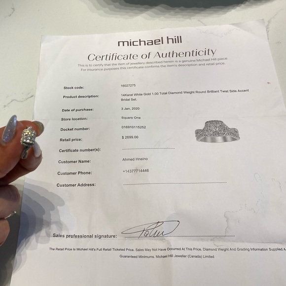 14Karat White Gold 1.00 Total Diamond Weight Round Brilliant Twist Side Accent - Picture 5 of 7